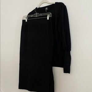 Bobeau Black Top and Pencil Skirt